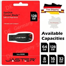 JASTER 16GB 32GB 64GB 128GB Cruzer Blade Flash Drive Memory Stick USB Lot Pack picture