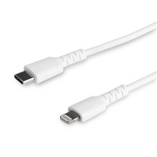 StarTech 6 foot/2m Durable White USB-C to Lightning Cable, Rugged Heavy Duty ... picture