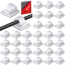 Cable Clips Self Adhesive Wire Organizer Holder White Large 120 Pieces picture