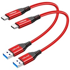 2-Pack 1ft USB-A to USB-C 3.2 Gen 2 Cable 10Gbps 3.1A Fast Charging Red picture