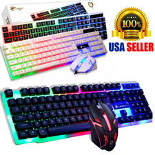 Jugeo De Teclado Y Mouse Gamer Mecanico Para Gaming Multicolor LED Raton Combo picture