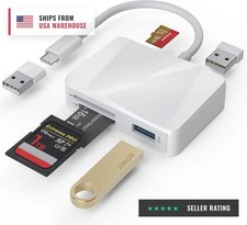 SD Card Reader, 5 in 1 USB-C & USB Card Adapter with SD/MicroSD/MS and Dual USB- picture