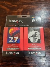 Genuine Lexmark 17 & 27 Black and Color Ink Cartridges Combo Pack SEALED picture