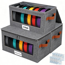 3 Pack 3D Printer Filament Storage Box with Dual Waterproof, Holds 18 Rolls | Fi picture
