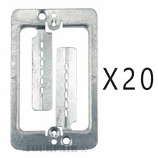 20 Pack 1-Gang Steel Drywall Bracket Face Wall Plate Mount Mud Ring Low Voltage picture