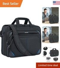 15.6-Inch Briefcase Laptop Bag with Spacious Compartments & Detachable Strap picture
