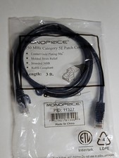 Lot Of 12 New Monoprice	3' 350 MHz Cat 5E Ethernet Patch Cord UTP, Black 3 Ft. picture