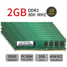 20GB 10x 2GB 1GB DDR2 PC2-6400U 800MHz 240Pin Desktop RAM Green DIMM Memory LOT picture