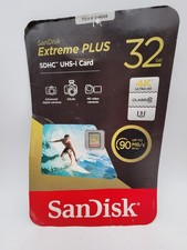SanDisk Extreme PLUS 32GB SDHC UHS-I Memory Card 90MB/s Class 10 U3 4K Video NEW picture