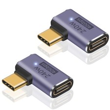 USB C Right Angle Adapter PD 240W for Thunderbolt 4/3, Right Angle 90 Degree ... picture