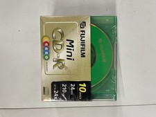 10 Pack Fujifilm Mini Color Discs CD-R 210MB 24X Write Speed & Color Jewel Cases picture