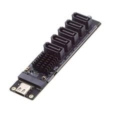 Jimier USB 3.1 Gen 2 to 5 SATA 3.0 Port Multiplier Extension Card Adapter 2280mm picture