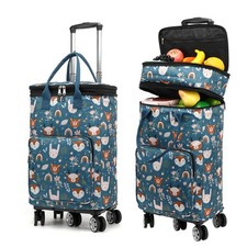 2 in 1 Shopping Cart with Wheels, Grocery, Portable Utility Dolly, Luggage Ca... picture