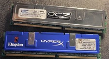 Lot Of 2 Vintage DDR1 Gaming Ram Kingston HyperX OCZ Platinum DDR400 Untested  picture