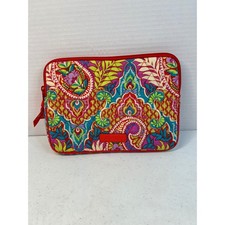 Vera Bradley Lilli Bell Paisley Quilted Tablet Tech Sleeve Case Red Blue Pink picture