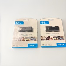 PNY Attaché 64GB USB 2.0 Flash Drive - Black  2 PACK picture