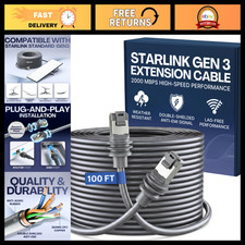 100FT Starlink Gen 3 Ethernet Cable - High-Speed, Waterproof, Outdoor, RJ45, 26A picture
