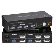 ATLAHET KVM Switch 2 Monitors 2 Computers DisplayPort, 8K@60Hz 4K@120Hz DP 1.... picture