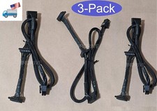 3pack: Genuine EVGA Sleeved 6-Pin to 3x SATA SSD/HDD Drive PC Power Supply Cable picture