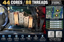 Supermicro X10DRL-i Dual Xeon E5-2699 v4 64GB Hynix ECC 44-Core 88T Noctua picture