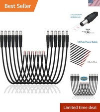 Convenient 12-Pack DC Power Pigtail Cables 20-Inch for Easy Device Connections picture