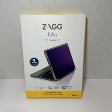 ZAGG iPad Air 2 Bluetooth Folio Case Ultra-Slim Keyboard Case Rare Orchid picture