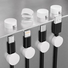 Magnetic Cable Holder, 8 Cable Clips for Desk Cord Management, Black |... picture