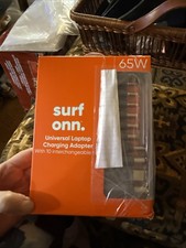 Surf Onn 65W Universal Laptop Charging ADAPTER 10 Interchangeable Tips open box picture