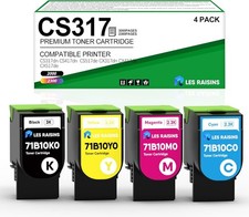 CS317 Toner Cartridges Lexmark BCYM 4-Piece 71B10 K0 Y0 M0 C0 Compatible BN picture