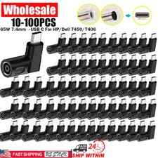 Lot Laptop Charger TO USB Type C 65W Adapter Converter 7406 / 7450 For HP/Dell F picture