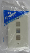 3 Port Wallplate Quick Port Gang, 002-40803-BW, White, Leviton, New Old Stock picture