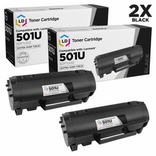 LD Comp Lexmark 50F1U00 501U 2PK Ultra HY Black MS510dn MS610 Series picture