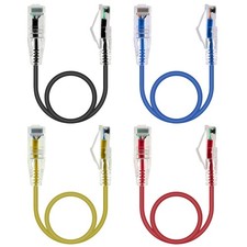 4 PCS Cat6A Ethernet Cable Snagless Short Shielded Network Multicolor 50cm picture