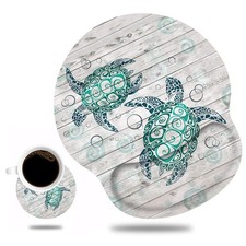 Ergonomic Mouse Pad Wrist Support and Cute Coffee Coaster, Non Slip PU Base M... picture