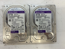 Lot of 2 Western Digital WD Purple 8TB Surveillance Hard Drives WD81PURZ T8E11 picture