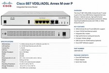 CISCO887VA-M-K9 - Cisco 887 VDSL/ADSL Annex M over POTS Multi-mode Router picture