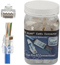 CAT6A RJ45 Pass Through Connectors 23AWG UTP Ethernet Network Cables Connectors picture