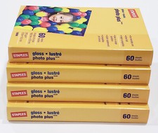 New sealed Lot 4 Box Staples Photo Plus Gloss  4X6 Inkjet (60 per box) 240 Total picture