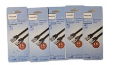 (Lof of 5) Philips Cat6 7ft Ethernet Networking Cable 10 gigabit Streaming Cable picture