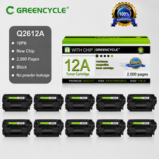 GREENCYCLE 10PK Q2612A 12A Toner Fit for HP 12A LaserJet 3050 3052 30551018 1020 picture