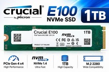 Micron  2280mm Crucial E100 1TB M.2 NVMe Gen 4.0 x 4 SSD CT1000E100SSD8 picture