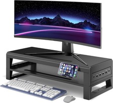 2-Tier Metal Computer Monitor Two-layer 550mm, USB Hub Fast Charging Version  picture