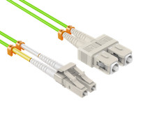 2m OM5 LC to SC Multimode Fiber Patch Cable 50/125 Duplex Lime Green picture
