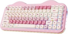 YUNZII C75 Wireless Mechanical Keyboard Pink Milk V2 Switch RGB 75% Hot Swap picture