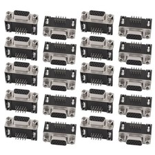20Pcs DB 15 Pin 3 Row Female D-SUB VGA Connector PCB Mounting Right Angle picture