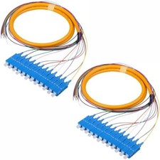2-Pack SC/UPC Fiber Optic Pigtail, 1.5m 12 Strand SingleMode 9/125 Fiber Pigt... picture