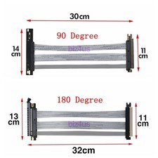 90/180 Degree PCIE 4.0 Extension Cable 16x Shielded GPU Riser High Speed Cable picture