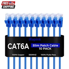 Slim Cat6a Ethernet Cables 3ft - 10 Pack Flexible Snagless for Easy Routing picture