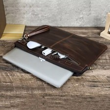 Genuine Leather Laptop Sleeve Case For Macbook Pro 16 M5 Dell ASUS 16