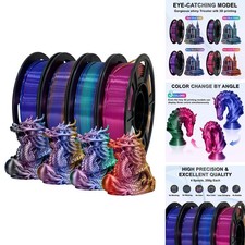 Frucindra Silk PLA+ Filament 1.75mm Shiny Tricolor 4 Spools 250g Each picture